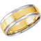 14k White and Yellow Gold 7.5mm Comfort Fit Flat Band, Size 8.5