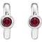 Chatham Created Ruby J-Hoop Earrings, Rhodium-Plated 14k White Gold