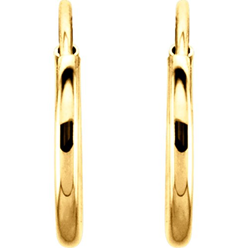 Petite Endless Hoop Earrings, 14k Yellow Gold (10mm)