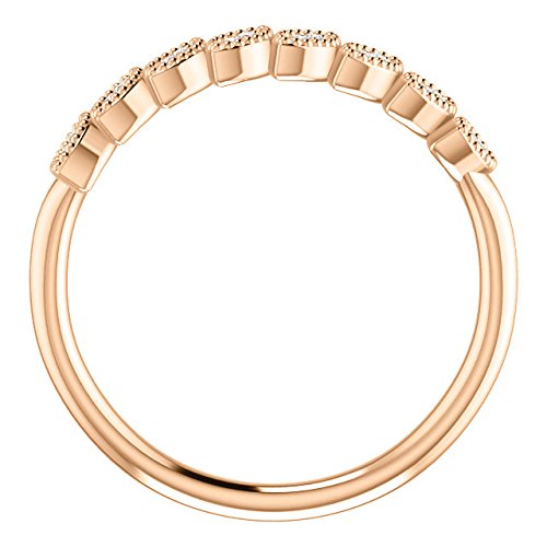 Slim-Profile Diamond Leaf Ring, 14k Rose Gold (1/8 Ctw, Color GH, Clarity I ), Size 6