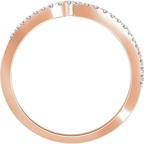 Diamond Negative Space Ring, 14k Rose Gold, (1/2 Ctw, Color H+, Clarity I1), Size 7