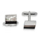 Rhodium-Plated Sterling Silver Onyx, White/Grey Mother Of Pearl Cuff Links, 19.6X18.5MM