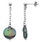 Black Freshwater Cultured Coin Pearl Earrings, Sterling Silver (12.5-13 MM)