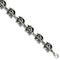 Men's Stainless Steel 16mm Antiqued Skull Pirates Link with Hat Bracelet, 8.5"