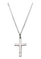 Men's Hollow Cross 14k White Gold Necklace, 24"