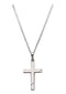 Men's Hollow Cross 14k White Gold Pendant, 16"