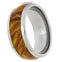 Gold Box Elder Burl Wood Comfort-Fit Titanium His and Hers Wedding Band Set