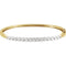 Two-Tone Diamond Bangle Bracelet, 14k Yellow and White Gold, 7" (2 1/8 Ctw, GH Color, I1 Clarity)