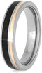 The Men's Jewelry Store (Unisex Jewelry) Dinosaur Bone, 14k Rose Gold Stripe 5mm Titanium Comfort-Fit Wedding Band, Size 16