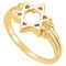 Star of David 12mm 10k Yellow Gold Ring, Size 10.5