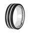 Men's Cobalt, Black Carbon Fiber Striped 8mm Comfort-Fit Band