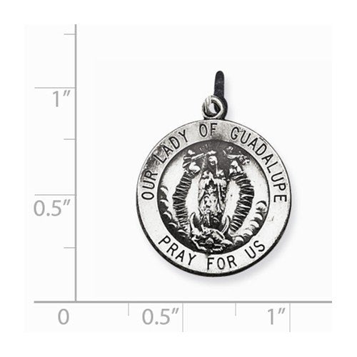 Sterling Silver Our Lady Of Guadalupe Medal (23X18MM)