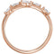 Petite Diamond Leaf Ring, 14k Rose Gold (1/3 Ctw, Color GHI, Clarity I1), Size 6.25