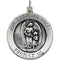 Sterling Silver Antiqued Round Guardian Angel Medal Necklace, 18" (18 MM)