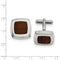 Stainless Steel Wood Inlay Square Cuff Links, 20MM