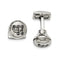 Stainless Steel Polished Stick Shift Design Enameled Round Cuff Links