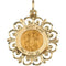 Rhodium Plated 14k Yellow Gold St. Anne de Beau Pre Medal (18.5 MM)