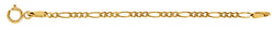 2.00mm 14k Yellow Gold Figaro Chain Necklace Extender or Safety Chain, 2.25"