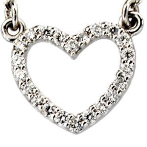 Diamond Heart .25 Cttw 14k White Gold Necklace, 16" (1/4 Cttw. GH Color, I1 Clarity)