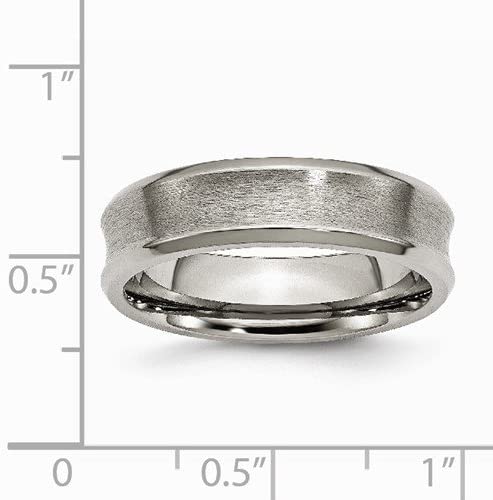 Titanium Satin Concave 6mm Comfort-Fit Band, Size 12.5