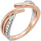 Diamond Bypass Ring, Rhodium-Plated 14k Rose and White Gold, Size 7 (.125 Ctw, G-H Color, I1 Clarity)