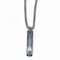 Edward Mirell Titanium Grooved Anodized and Blue Sapphire Pendant Necklace, 16"-18"