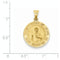 14k Yellow Gold Sacred Heart Of Jesus Medal Round Pendant (26X19MM)