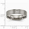 Titanium Grooved Recess-Set CZ Comfort-Fit 5mm Flat Comfort-Fit Band, Size 7.5