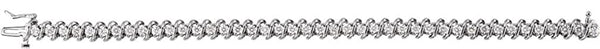 Diamond Swirl Lines Bracelet, Rhodium-Plated 14k White Gold, 7" (3.33 Cttw, GH Color, I1 Clarity)