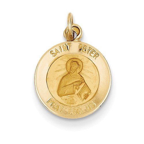 14k Yellow Gold St. Peter Medal Charm (19X12MM)