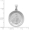 Rhodium-Plated 14k White Gold Miraculous Medal Pendant (25X22MM)