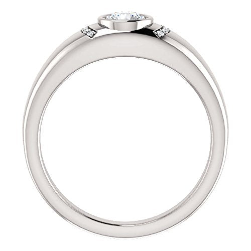 Men's Diamond Rhodium Plate 14k White Gold Band, Size 11 (.50 Cttw, GH Color, I1 Clarity)