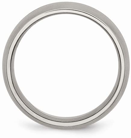 Brushed Titanium 8mm Grooved Comfort-Fit Band, Size 14