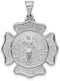 Rhodium-Plated 14k White Gold St. Florian Badge Medal Pendant (29X26MM)