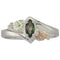 Mystic Fire Topaz Marquise Bypass Ring, Sterling Silver, 12k Green and Rose Gold Black Hills Gold Motif