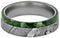 Seymchan Meteorite, Green Box Elder Burl Wood 6mm Comfort-Fit Titanium Matte Band, Size 11.25