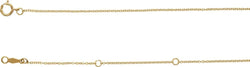 Solid Cable 14k Yellow Gold Adjustable Chain, 16-18"