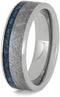 The Men's Jewelry Store (Unisex Jewelry) Crushed Synthetic Opal, Gibeon Meteorite 6mm Titanium Comfort-Fit Band