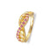 Ave 369 Created Pink Sapphires Infinity Ring , 10k Yellow Gold, 12k Green and Rose Gold Black Hills Gold Motif