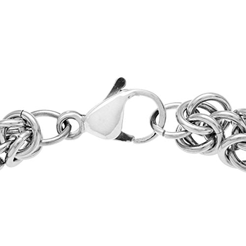 Men's Stainless Steel Byzantine Chain Bracelet, 8.5"