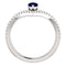 Chatham Created Blue Sapphire Pear and Diamond Chevron Rhodium-Plated 14k White Gold Ring (.145 Ctw, G-H Color, I1 Clarity)