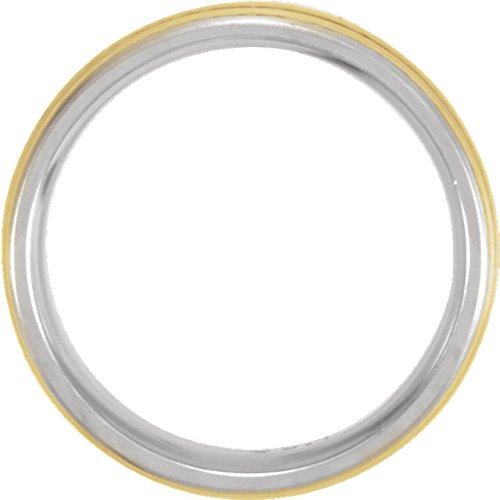7mm 14k Yellow and White Gold Comfort Fit Band, Size 9