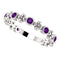 Genuine Amethyst Beaded Ring, Rhodium-Plated Sterling Silver