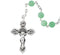 Green Jadeite Rosary Beads, Sterling Silver