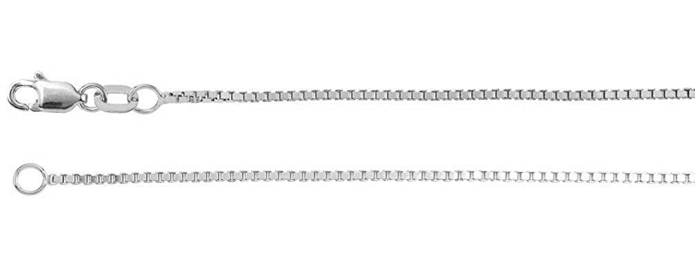 1mm 14k White Gold Box Chain, 16"