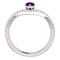 Amethyst Pear and Diamond Chevron Sterling Silver Ring (.145 Ctw, G-H Color, I1 Clarity), Size 7.5