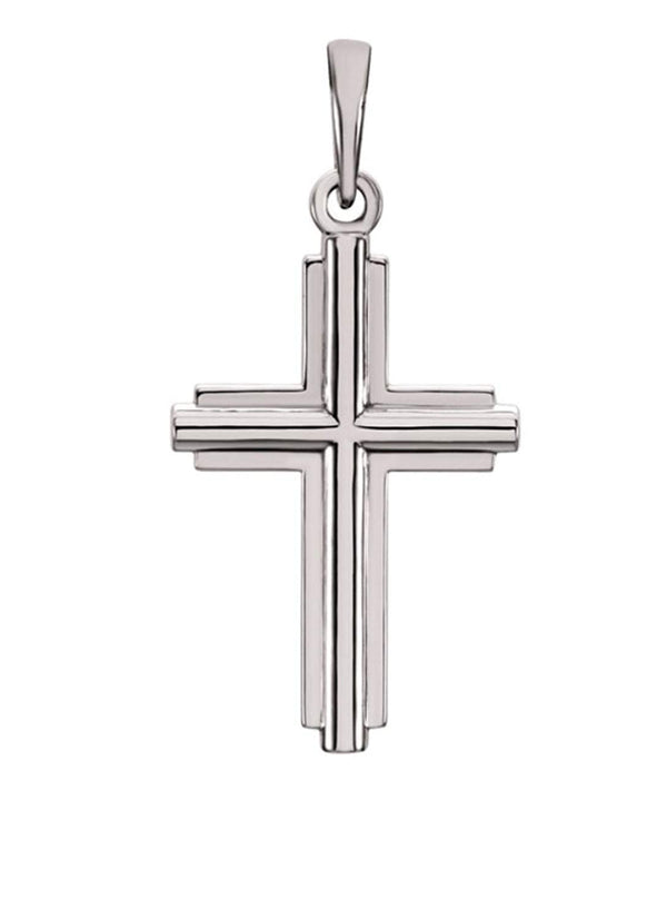 Platinum Inlay Cross Pendant (25.10X12.50 MM)