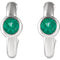 Emerald J-Hoop Earrings, Rhodium-Plated 14k White Gold