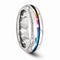 Radiance Collection Gray and Rainbow Andodized Titanium Grooved 6mm Band