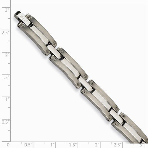 Men's Titanium Matte and Polished 8mm Bracelet, 8.50"